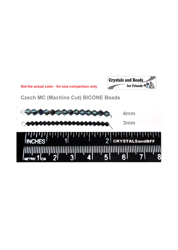 Czech Bicone Crystal Beads Black Diamond full AB 3mm 4mm AB2X Rondelle