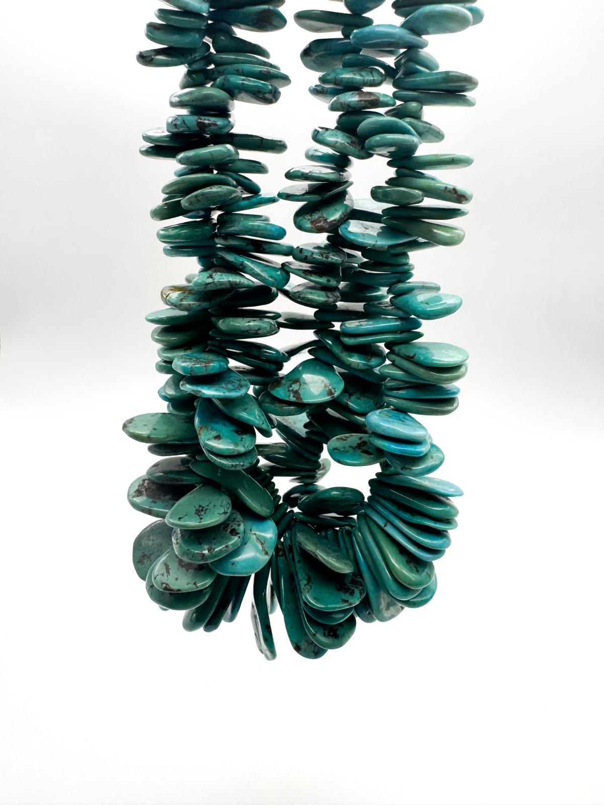 Hubei Turquoise Flat Teardrop Beads Natural Sky Blue Gemstone Beads PGS370-5