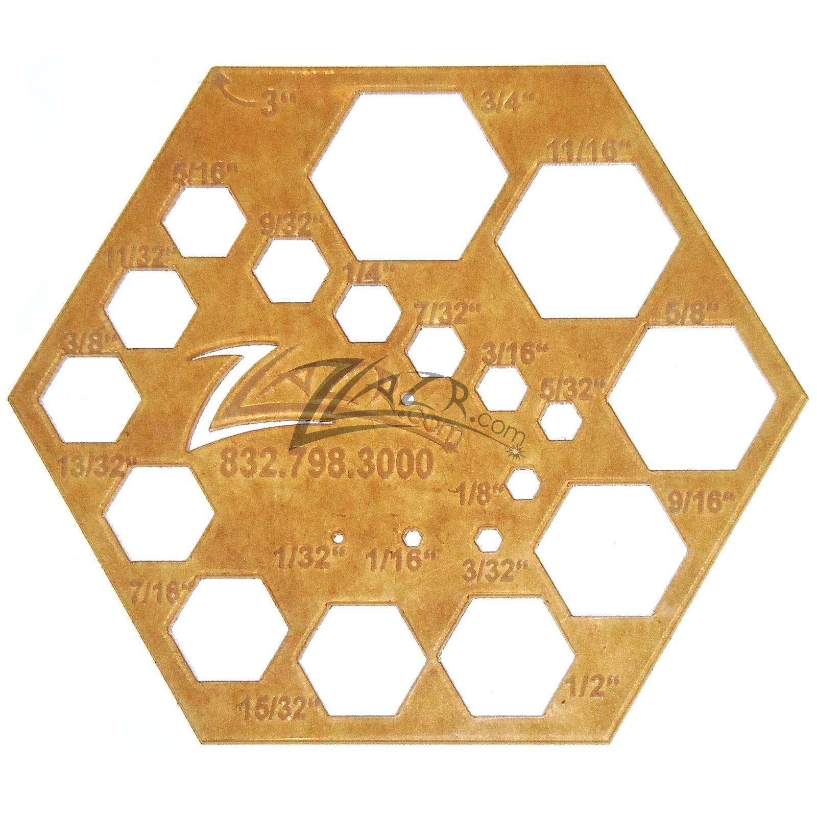 3″x1/32″ Clear Acrylic Hexagon Hole Guide Template Plastic Draw Stencil Quilting