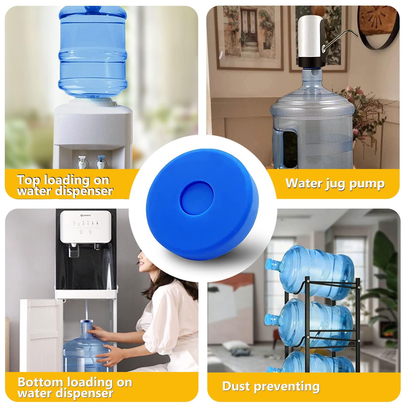 3 and 5 Gallon Water Jug Cap Reusable，Food Grade Silicone Replacement Gallon…
