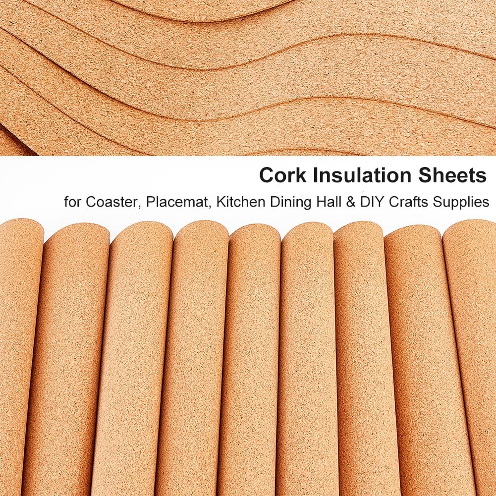 10 Sheets 1mm Thick Cork Sheets 12×6.1 Inch Thin Cork Roll Brown Corks Board …