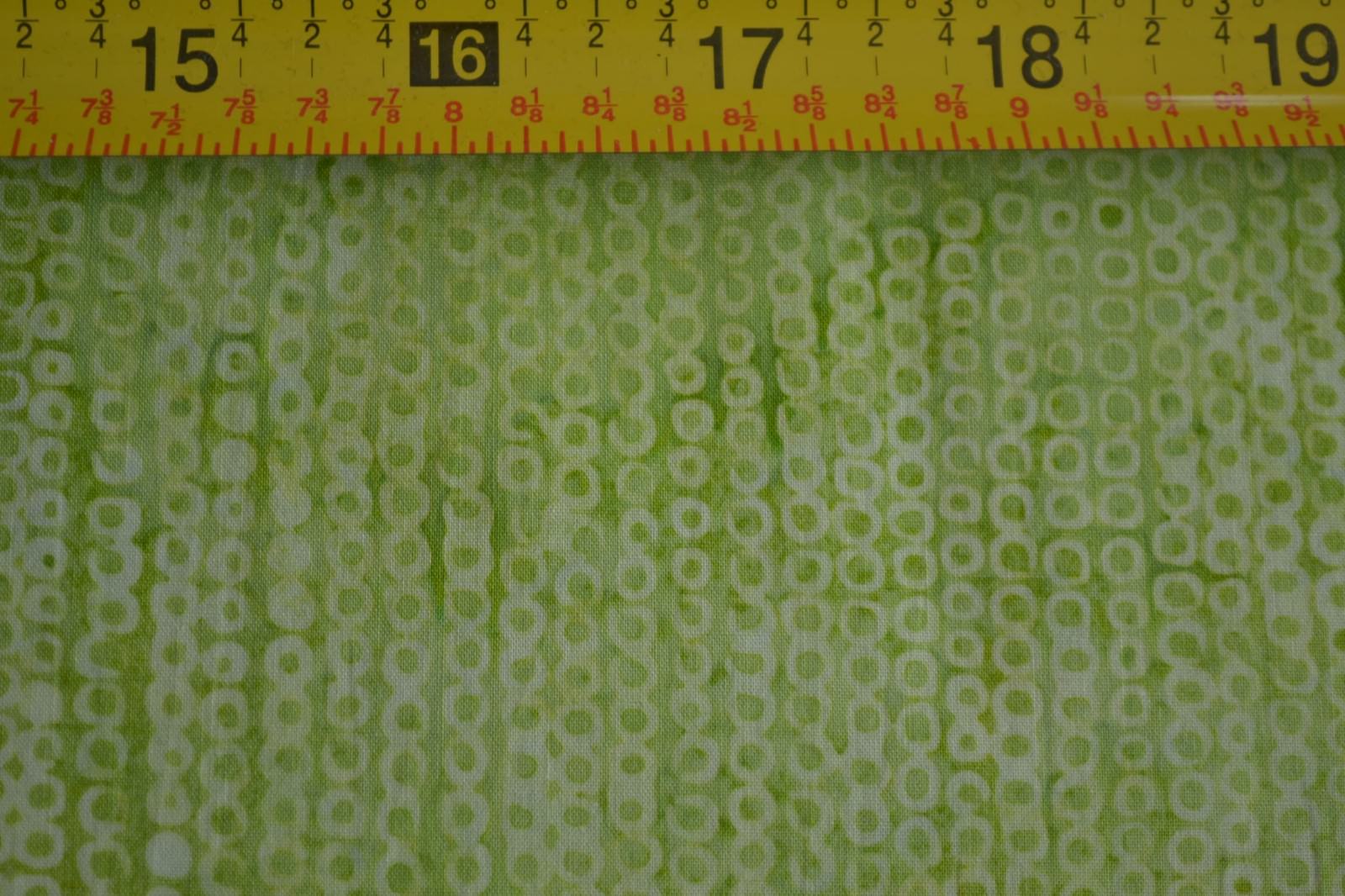 By 1/2 Yd, Green on Green Cotton Batik, Hoffman, Indonesia, G-2197, Celery, B593