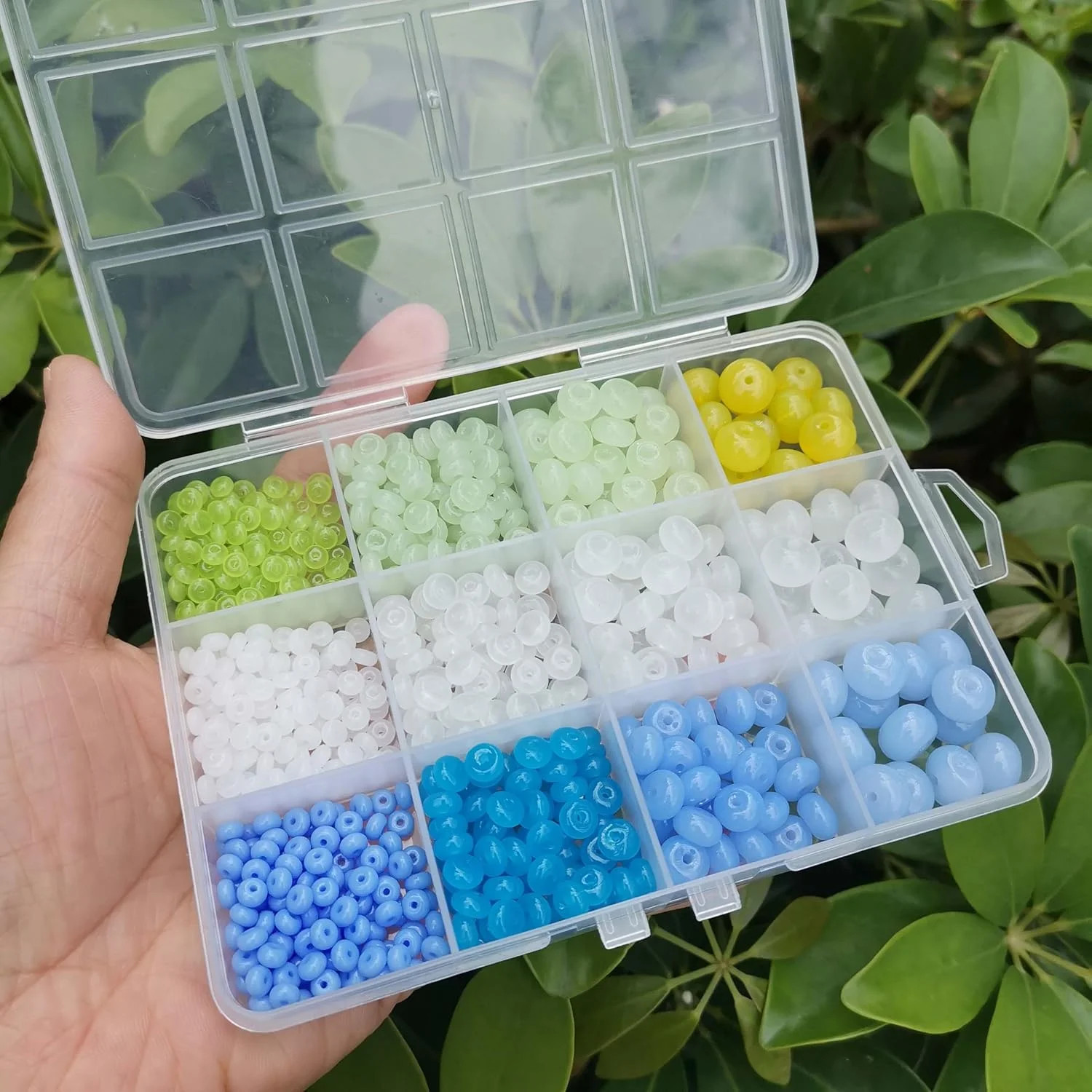 825pcs Abacus Disk Shade Rondelle Loose Spacer Glass Beads of 4 Sizes for DIY Cr