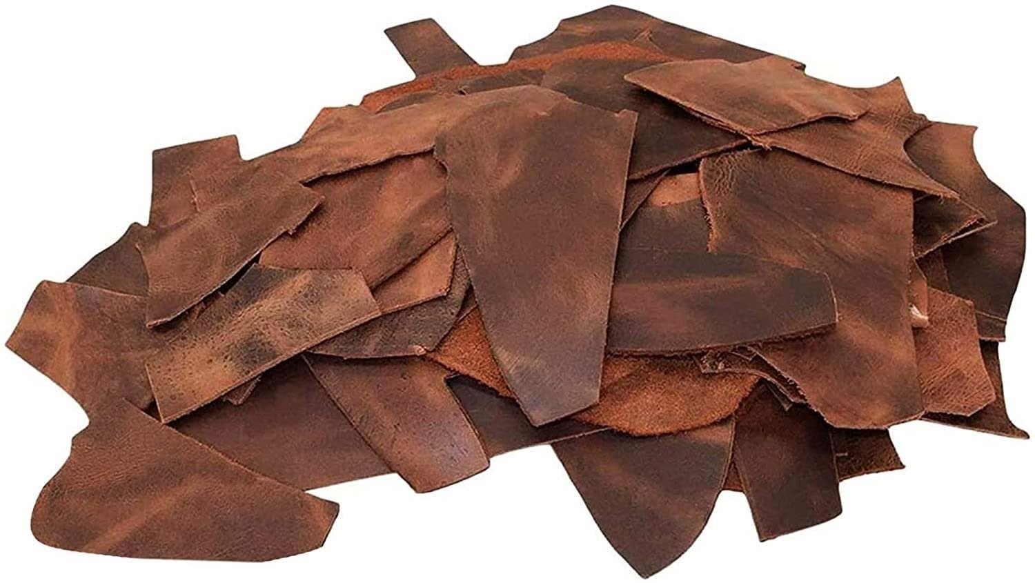 ELW Vegetable & OilTanned Leather Scraps 2-15 oz (1.4-6mm) 1-30 lb Sizes