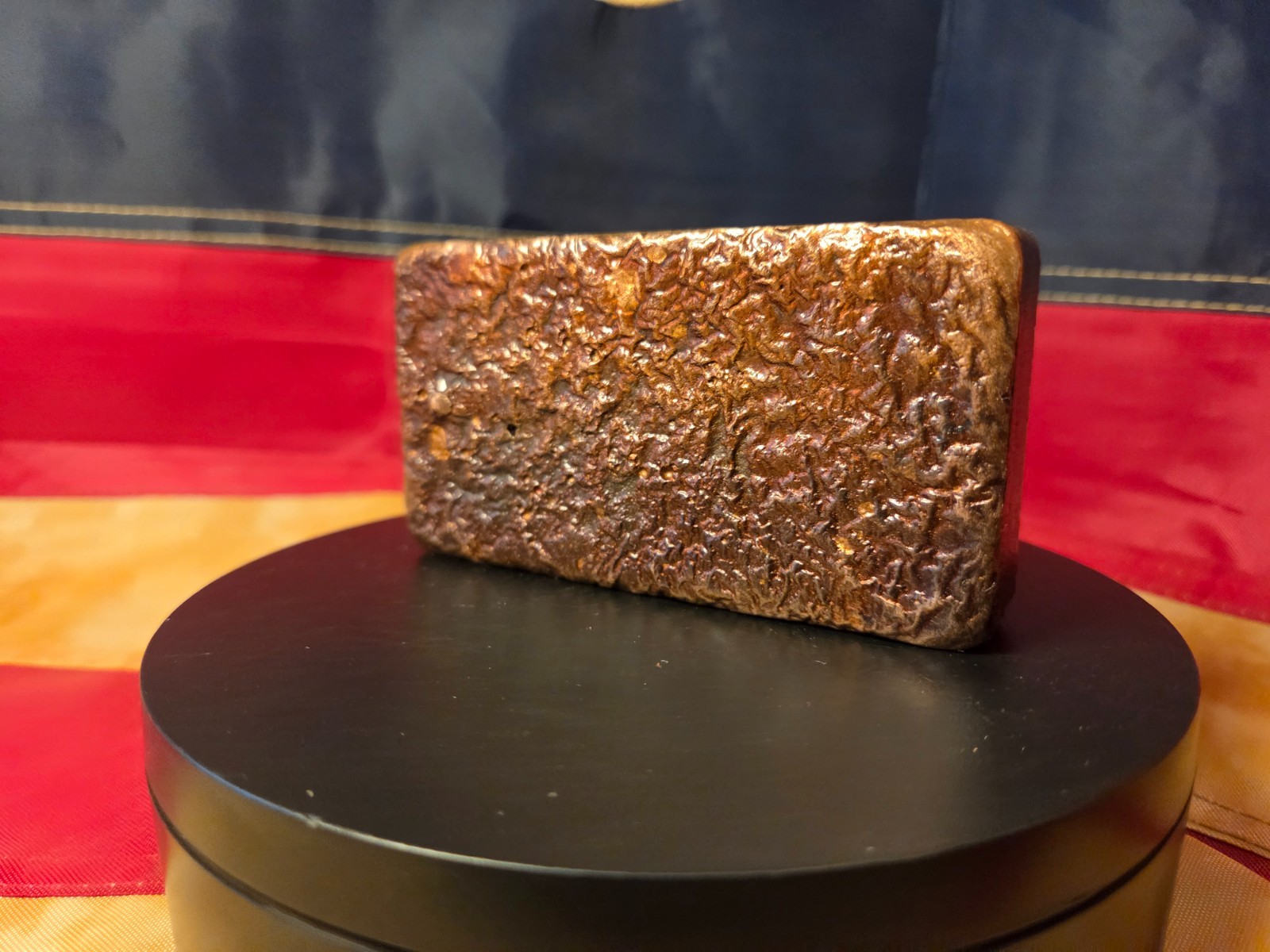 Hand Poured .999 Fine Copper Bullion Bar Art – 1.8 Lbs – *Cross Bones Bullion*