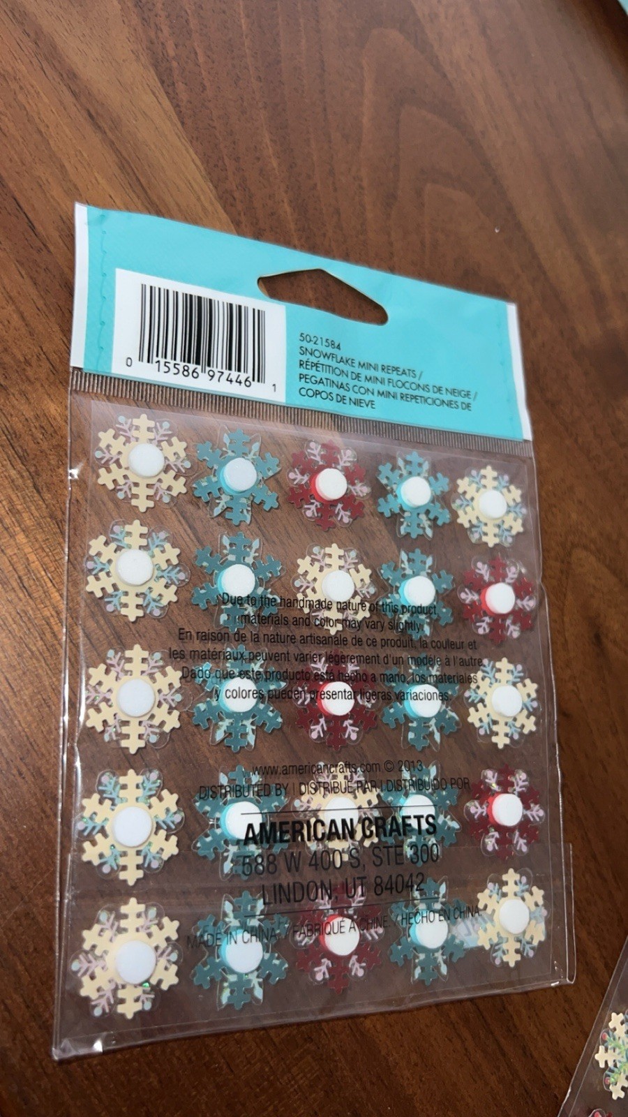 Jolee’s Colored Multicolor Mini Snowflakes Repeats Scrapbooking Stickers 1 Pack