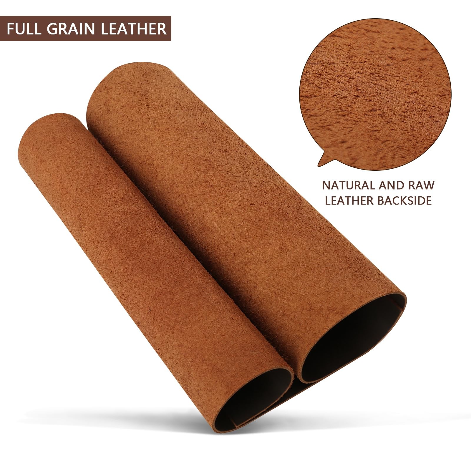 Genuine Leather Sheet 8×12 Full Grain Cowhide 2mm Tooling Crafts Sewing Brown