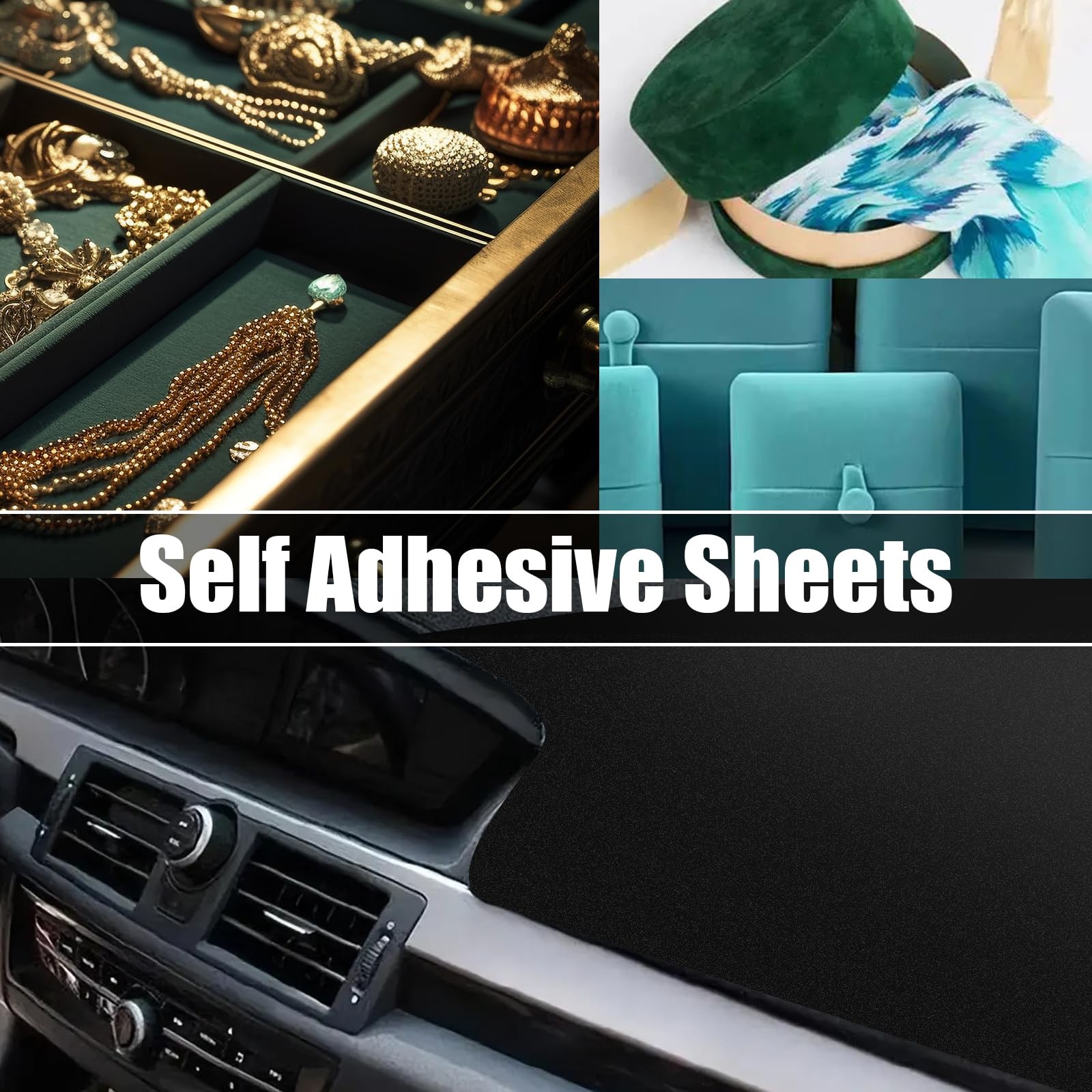 Biaungdo Self Adhesive Felt Sheets, Black Sheet 14.6 x 39.4 Inch,