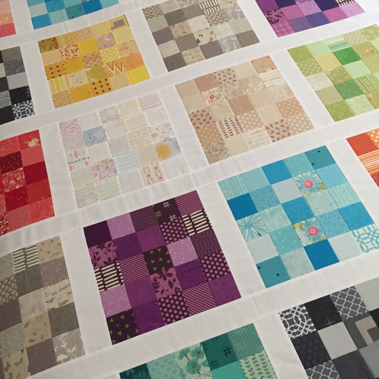 Handmade Quilt Throw Size 60″ x 73″ Scrappy Handmade Quilt for All Ages