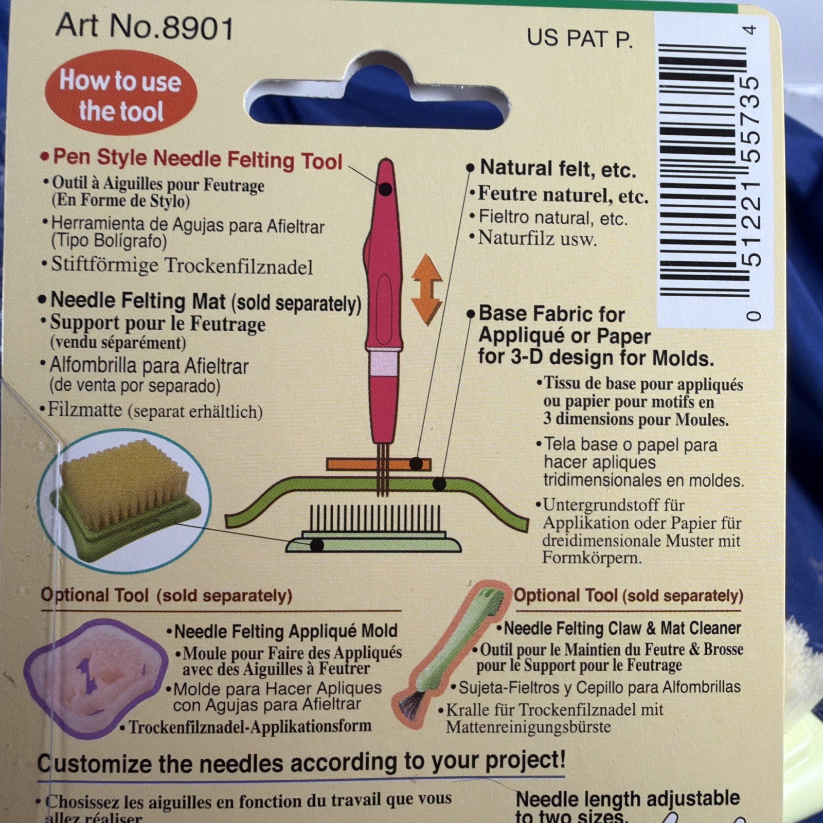 Clover 8901 Pen Style Needle Felting Tool-plus Felting Mold