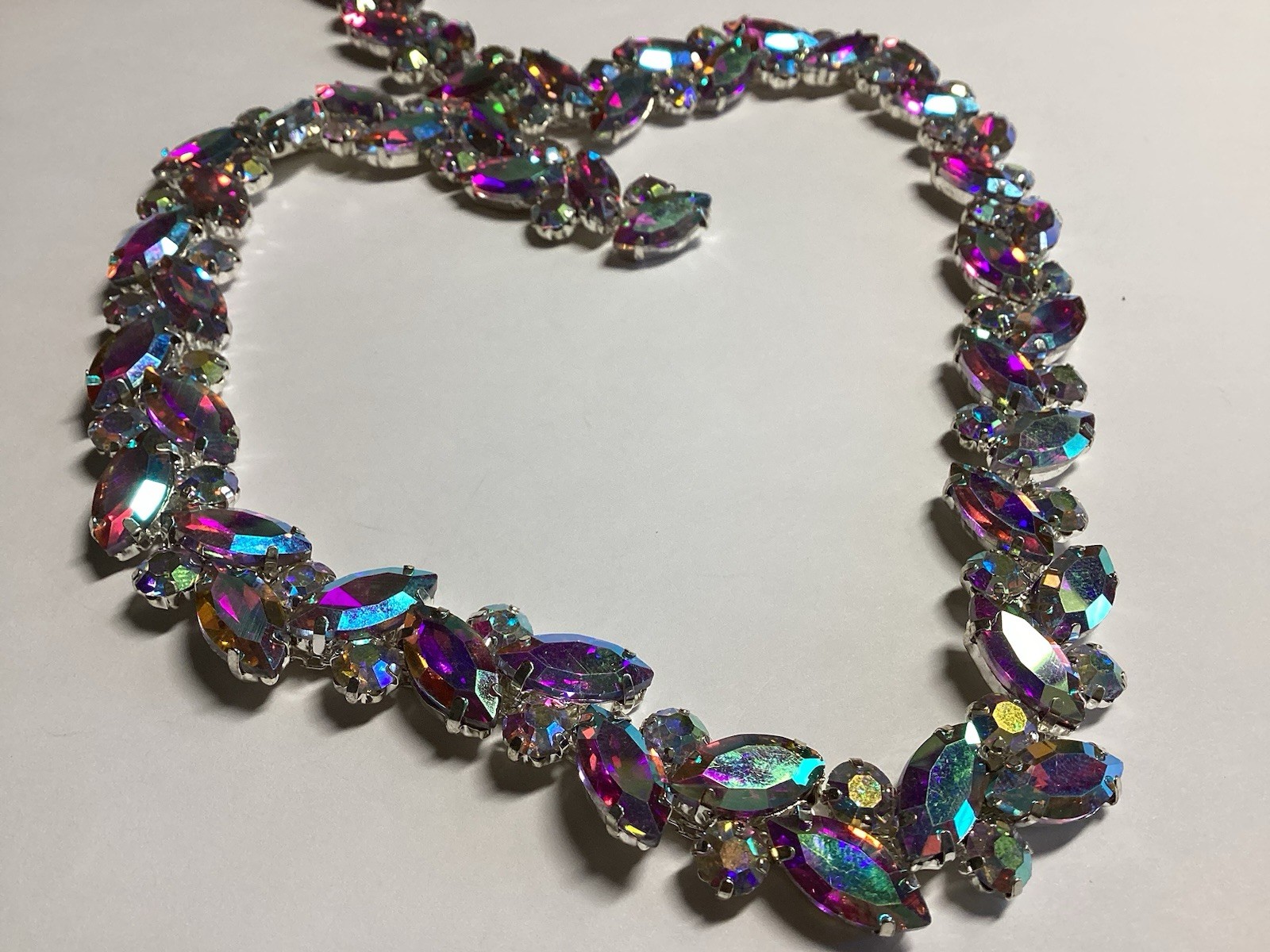 36” Colorful Rhinestone Trim Aurora Borealis Marquise Rd Crystal Trim Free Ship