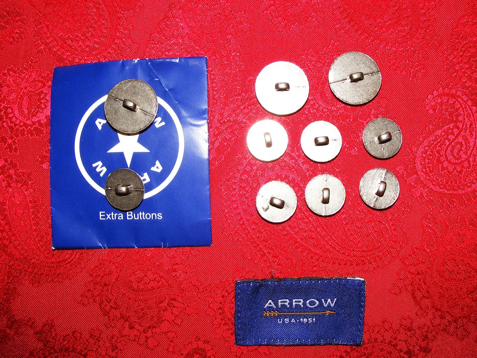 ARROW SIGNATURE STAR SHEILD REPLACEMENT BLAZER METAL FULL BUTTON SET EUC