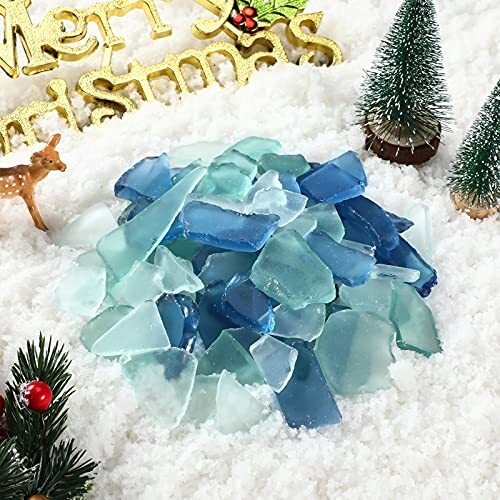 Sea Glass for Crafts Seaglass Pieces Decor Frosted Sea Blue White Green
