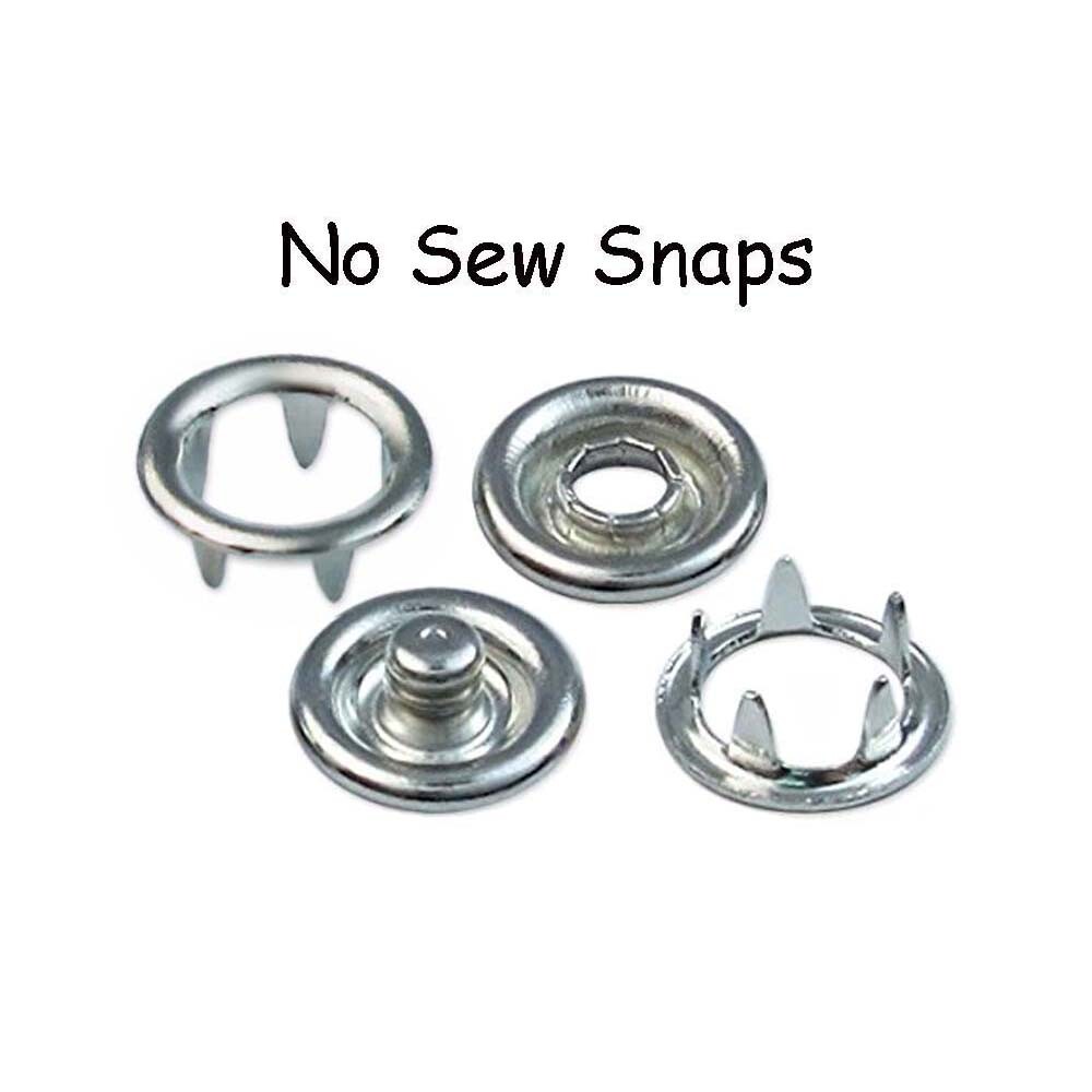 50 Metal Open Ring No Sew Snap Fasteners – Size 12, 15, 16 – Nickel Free & CPSIA