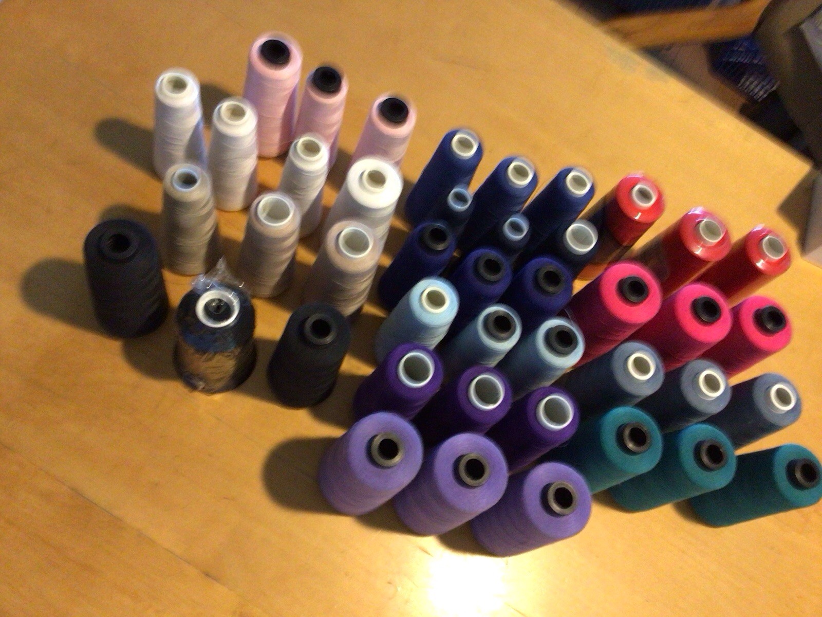 43 Spools Lot of Mixed Colors Polyester Thread Serger