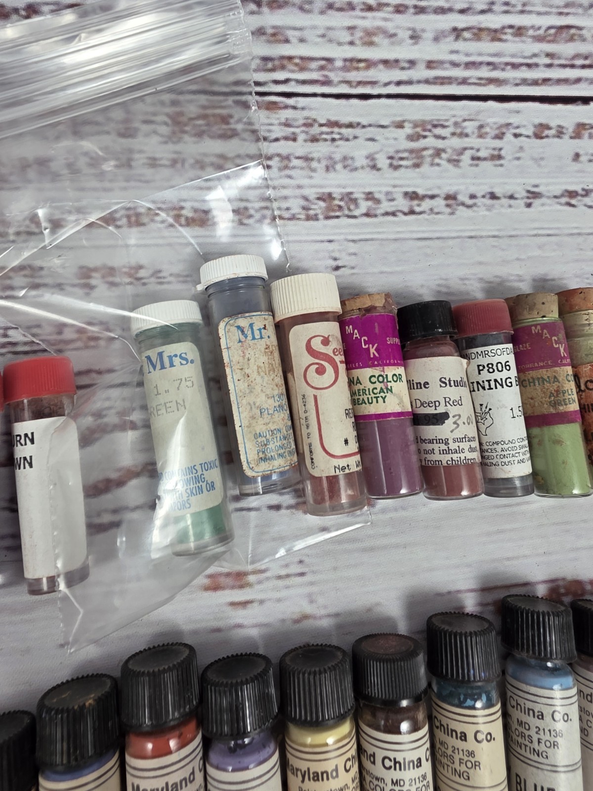 75+ China Porcelain Powder Paints Vials House Of China, Maryland China, Mr &Mrs