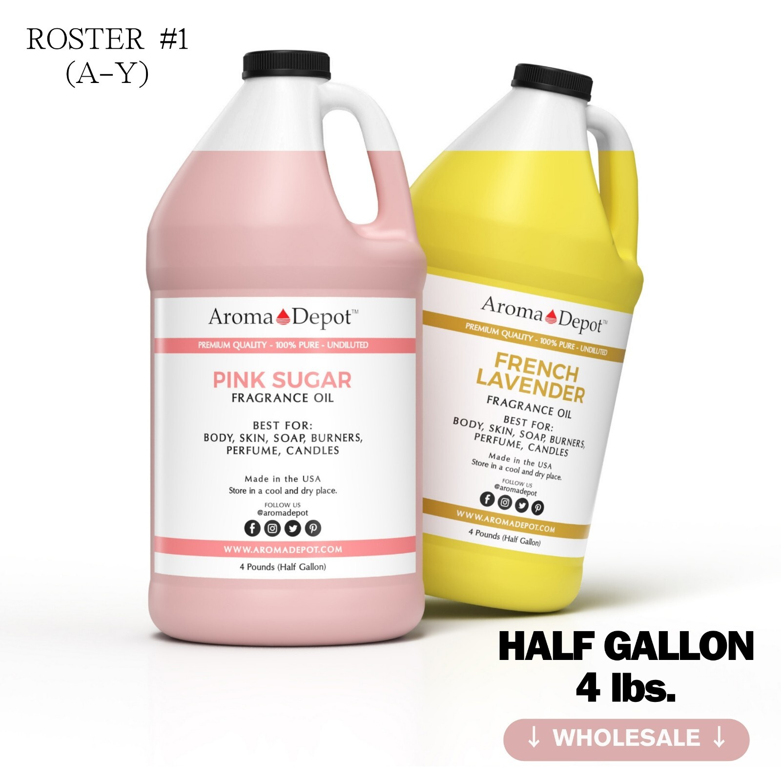 Half Gallon Fragrance Oil 4 lbs. Soaps Burner Diffuser Candle Making Wholesale
