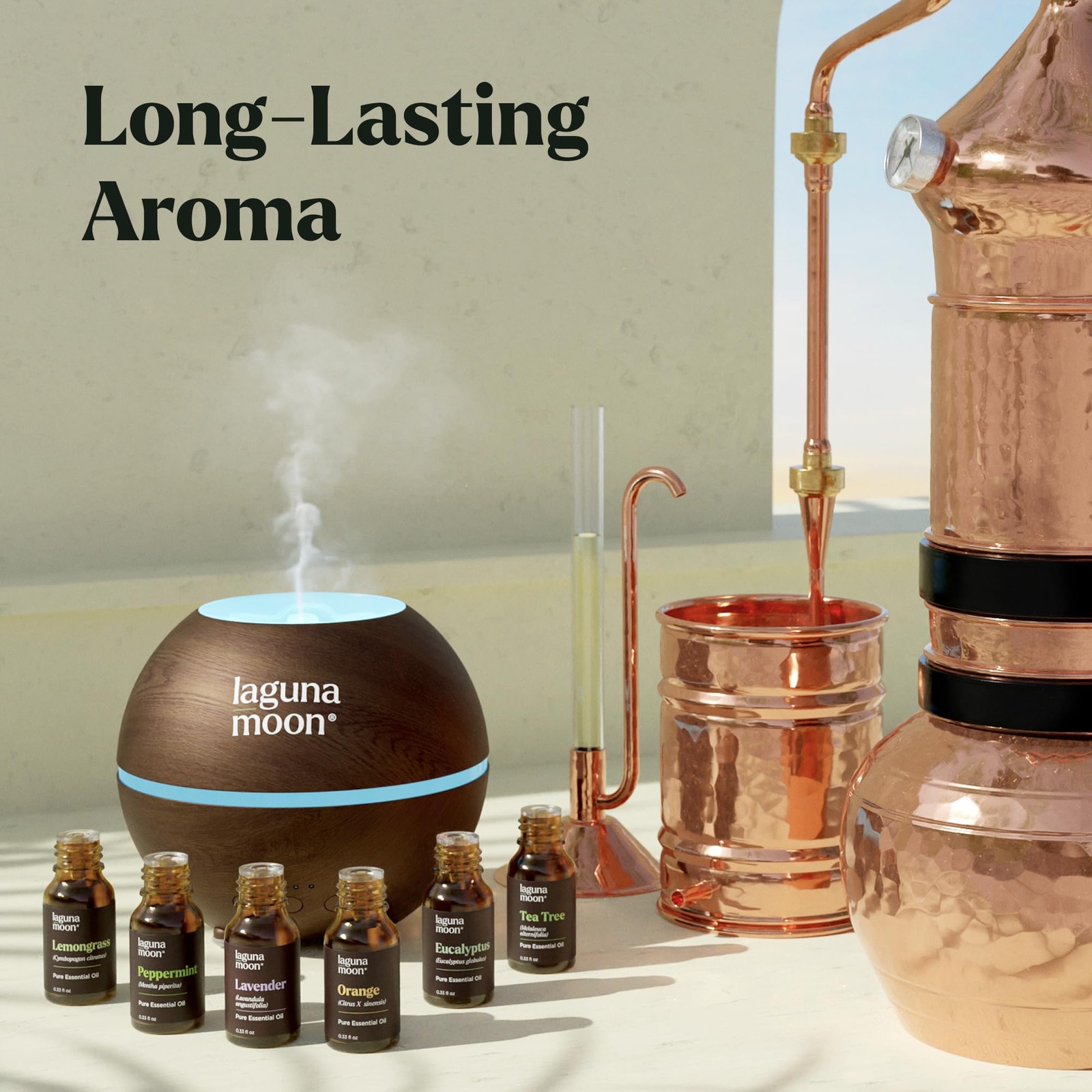 Lagunamoon Essential Oils Aromatherapy Set – 6 0.33 Fl Oz (Pack of 6), Green