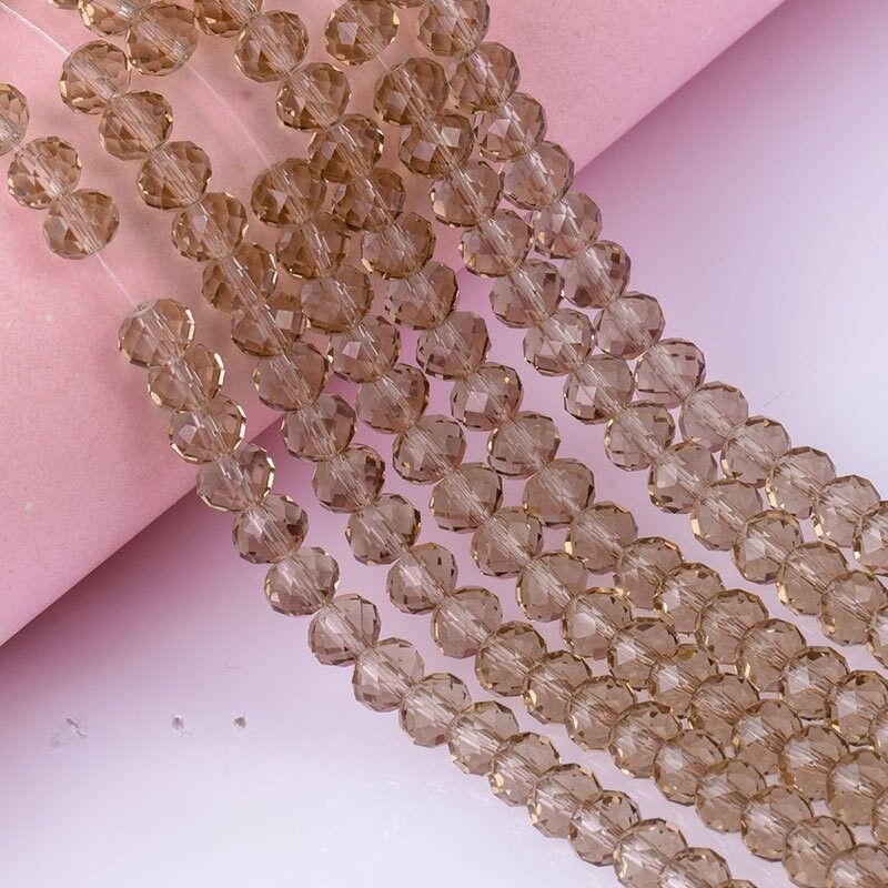 64pcs 8X10mm Faceted Rondelle Crystal Glass Loose Spacer Beads Jewelry Making