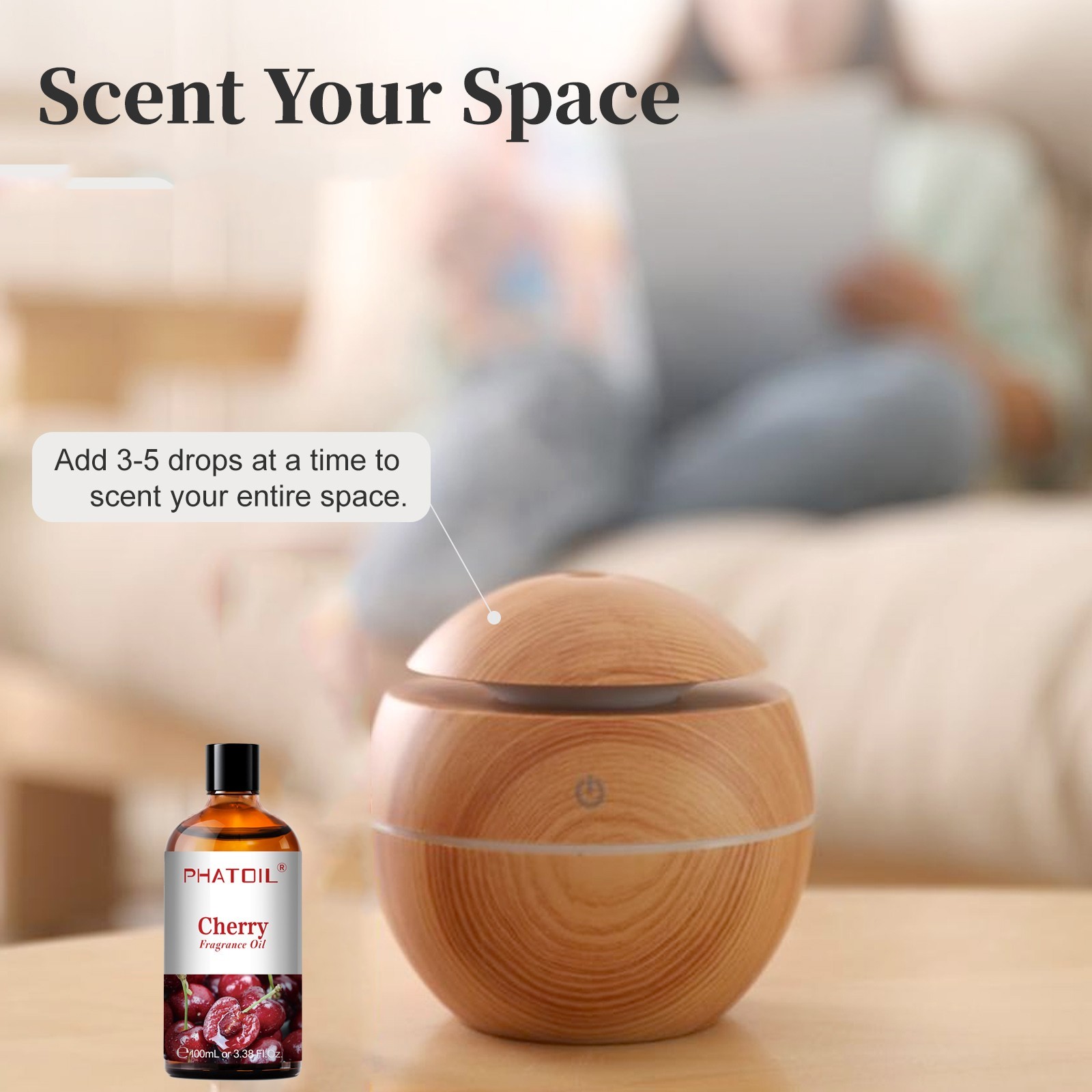 Cherry Fragrance Oils for Aromatherapy, Essential Oils for DIY Candle,Diffuser