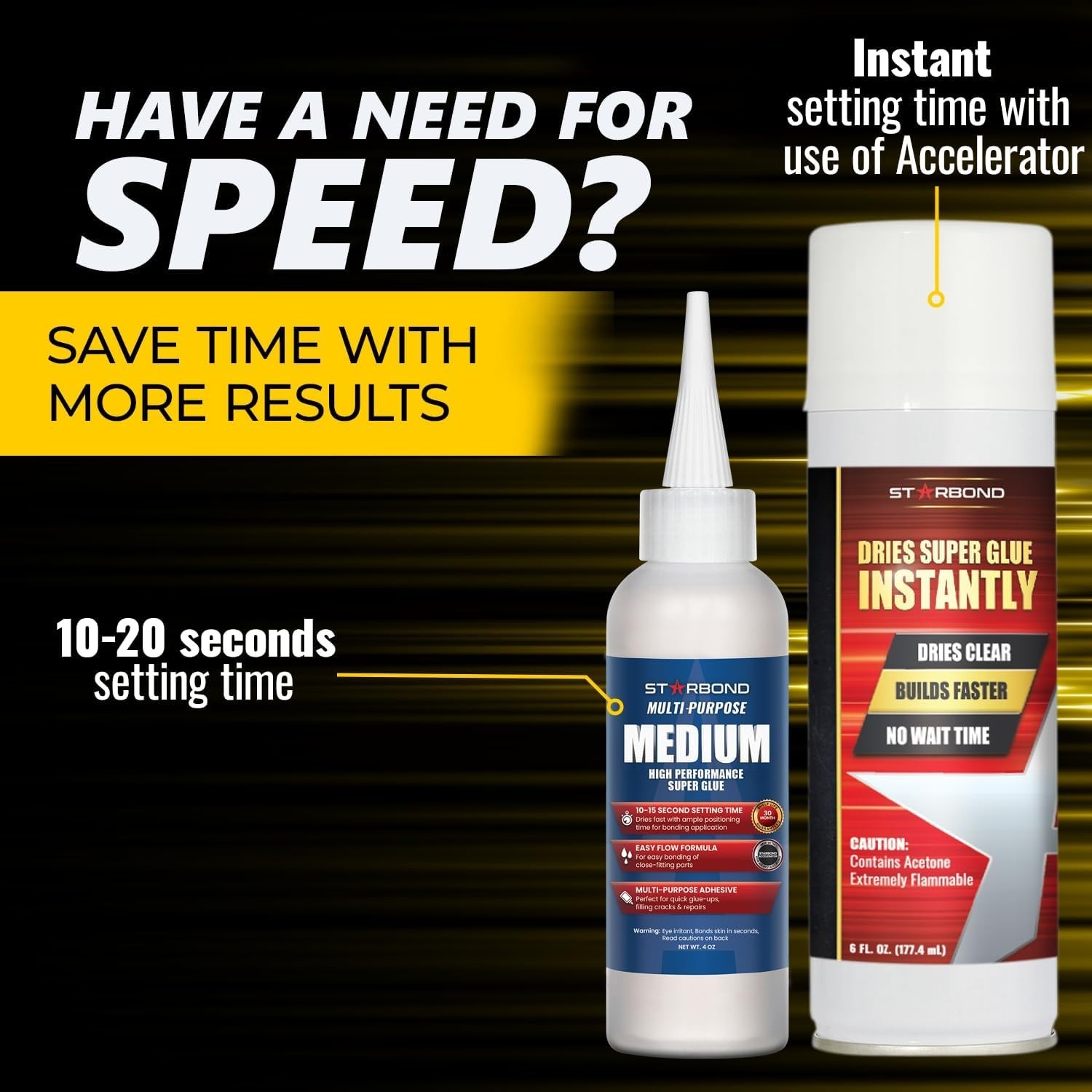 Medium CA Glue Bundle – 4oz + 6oz – Woodworking & Crafts