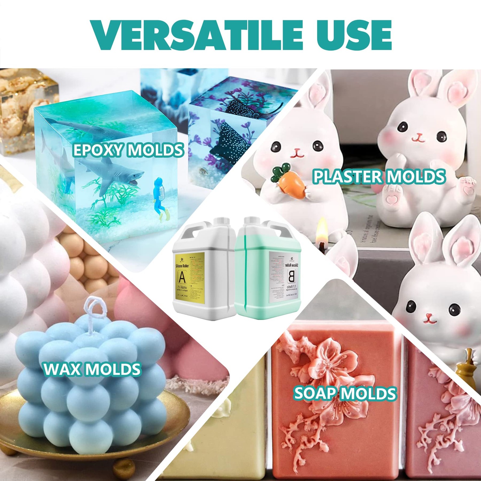 Decorrom Silicone Mold Making Kit – 2.2 Gallon Liquid Silicone Rubber 15A