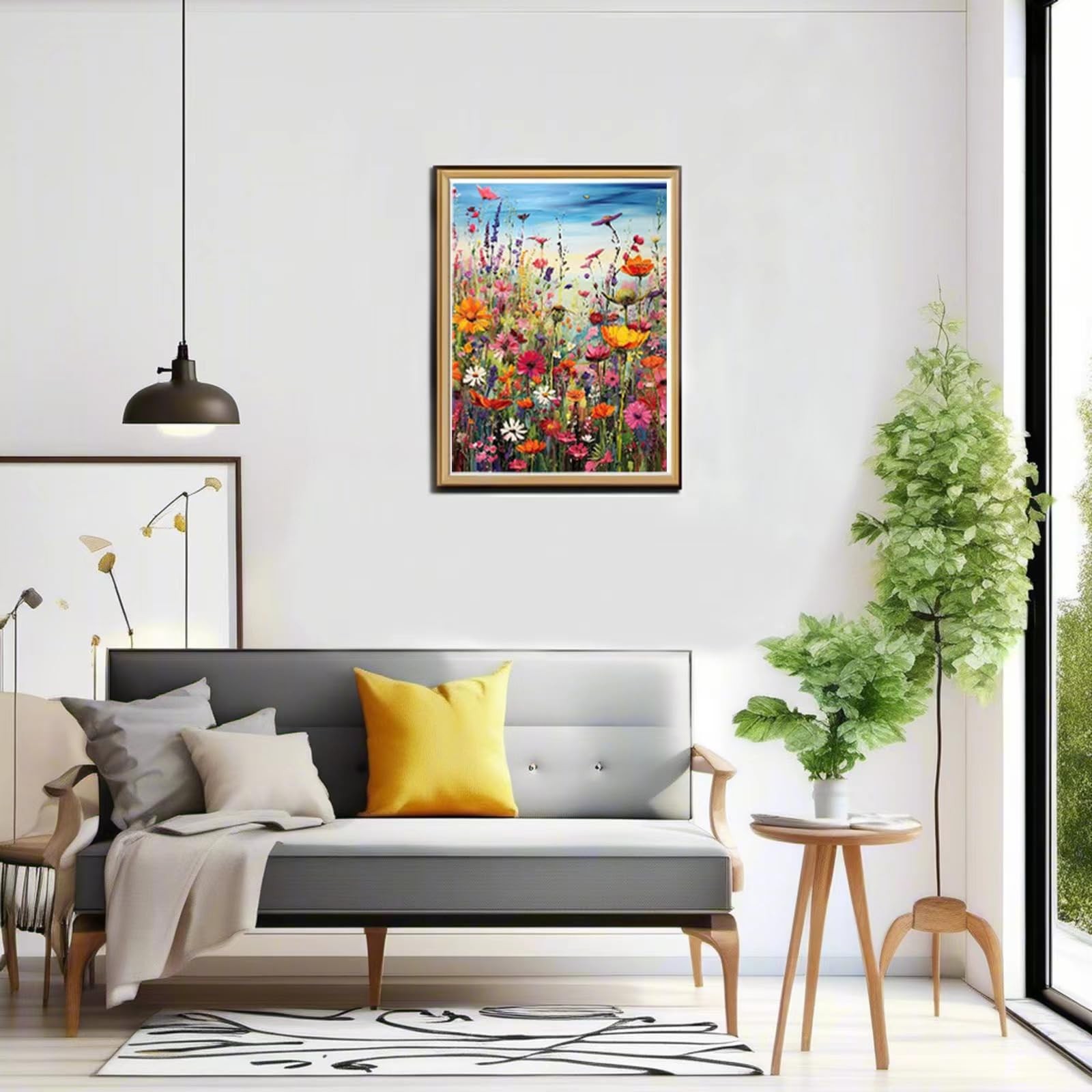 Wildflower Paint by Numbers Kit for Adults 16×20 Inch Canvas Art