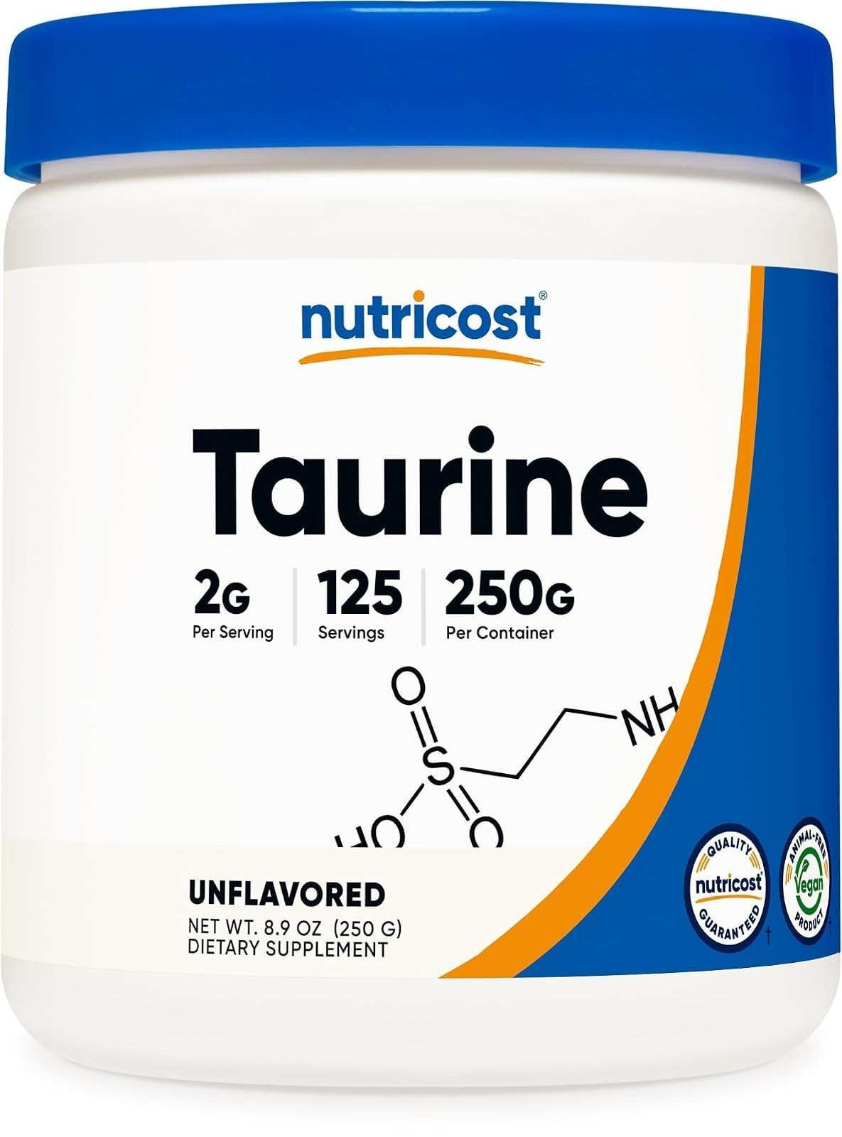 Nutricost Taurine Powder 1KG – 500 Servings – Non-GMO, Gluten Free