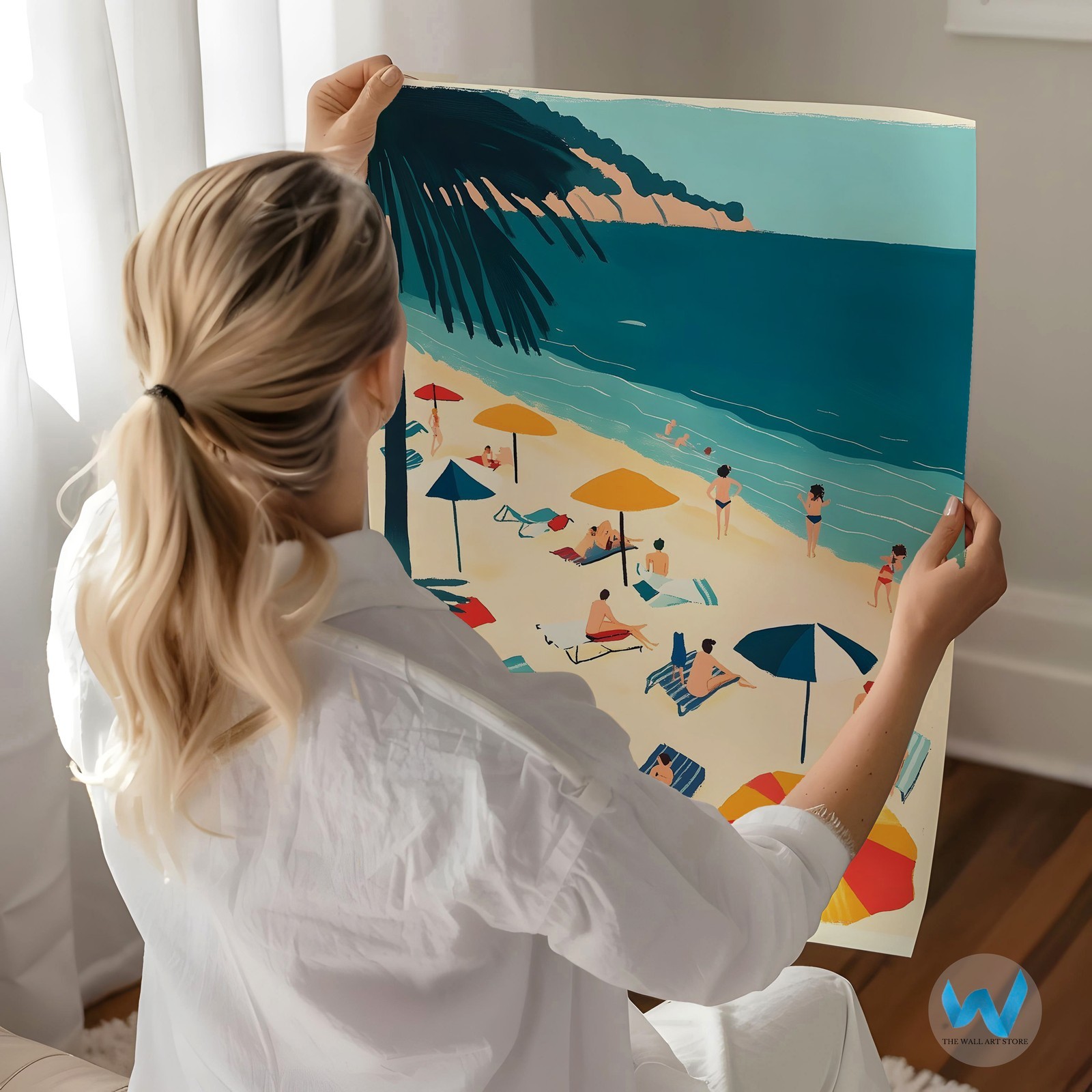 Coastal Beach Scene Poster Wall Art – Vibrant Summer Vibes Home Decor
