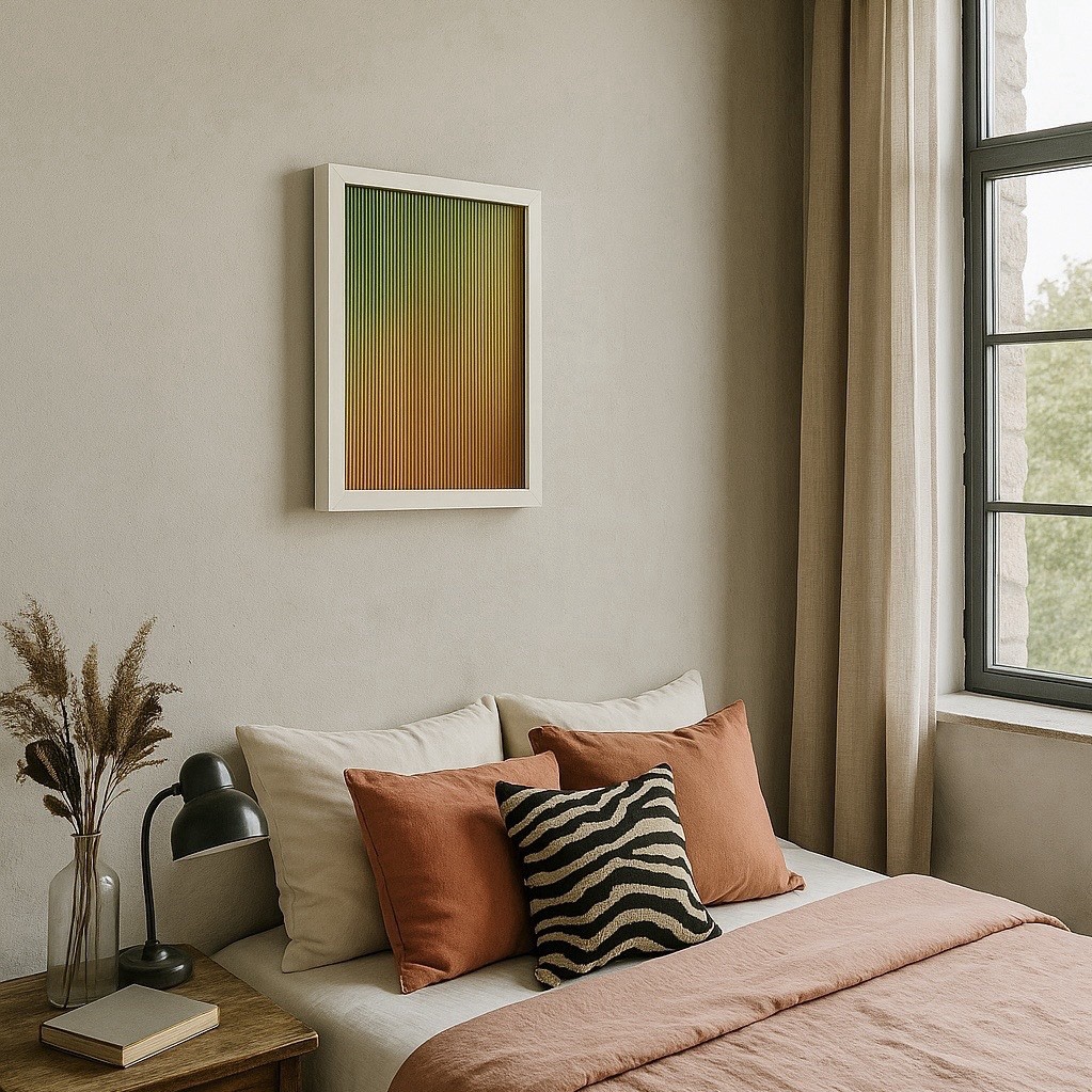 Original Wall Art – Iridescent Fluted Acrylic – Framed 12×16 Home Decor