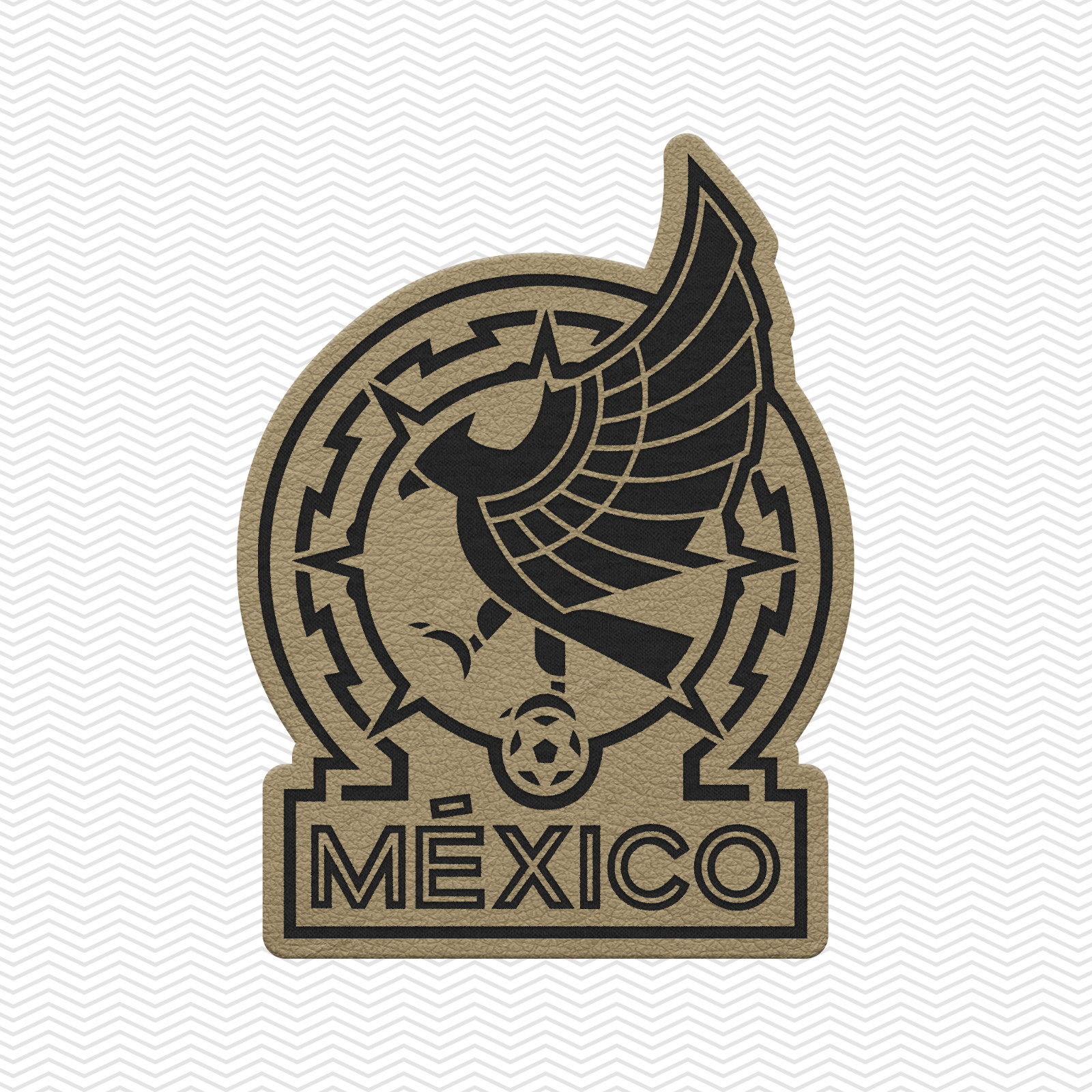 Mexico Soccer Leather Patch 2026 World Host | Leather Patch | Hook and Loop Tape