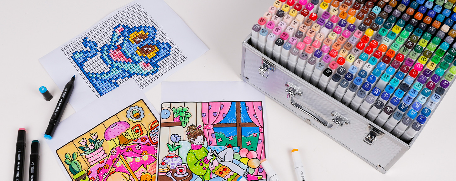 340 Colors Alcohol Markers, Alcohol Markers Set with Aluminum Box for Artists
