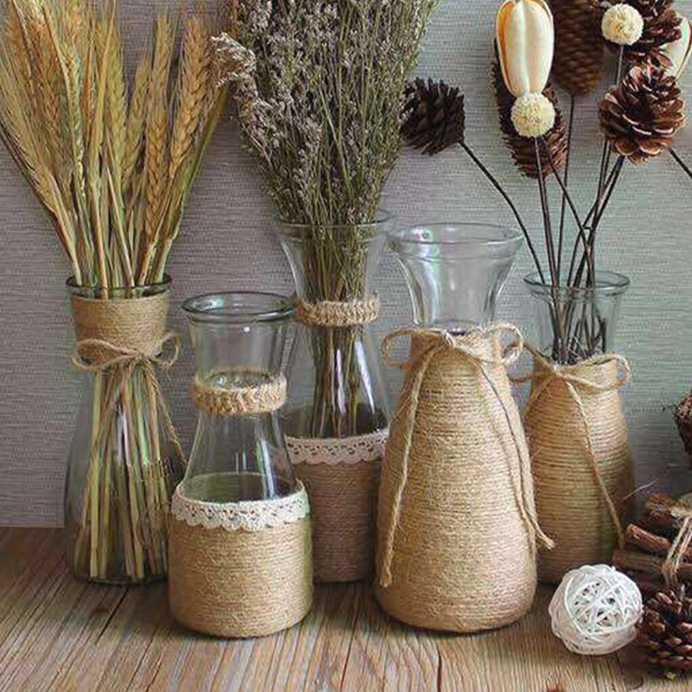 Natural Jute Cord Lightweight Wrinkle Resistant Rope for Wedding and Vase Decor