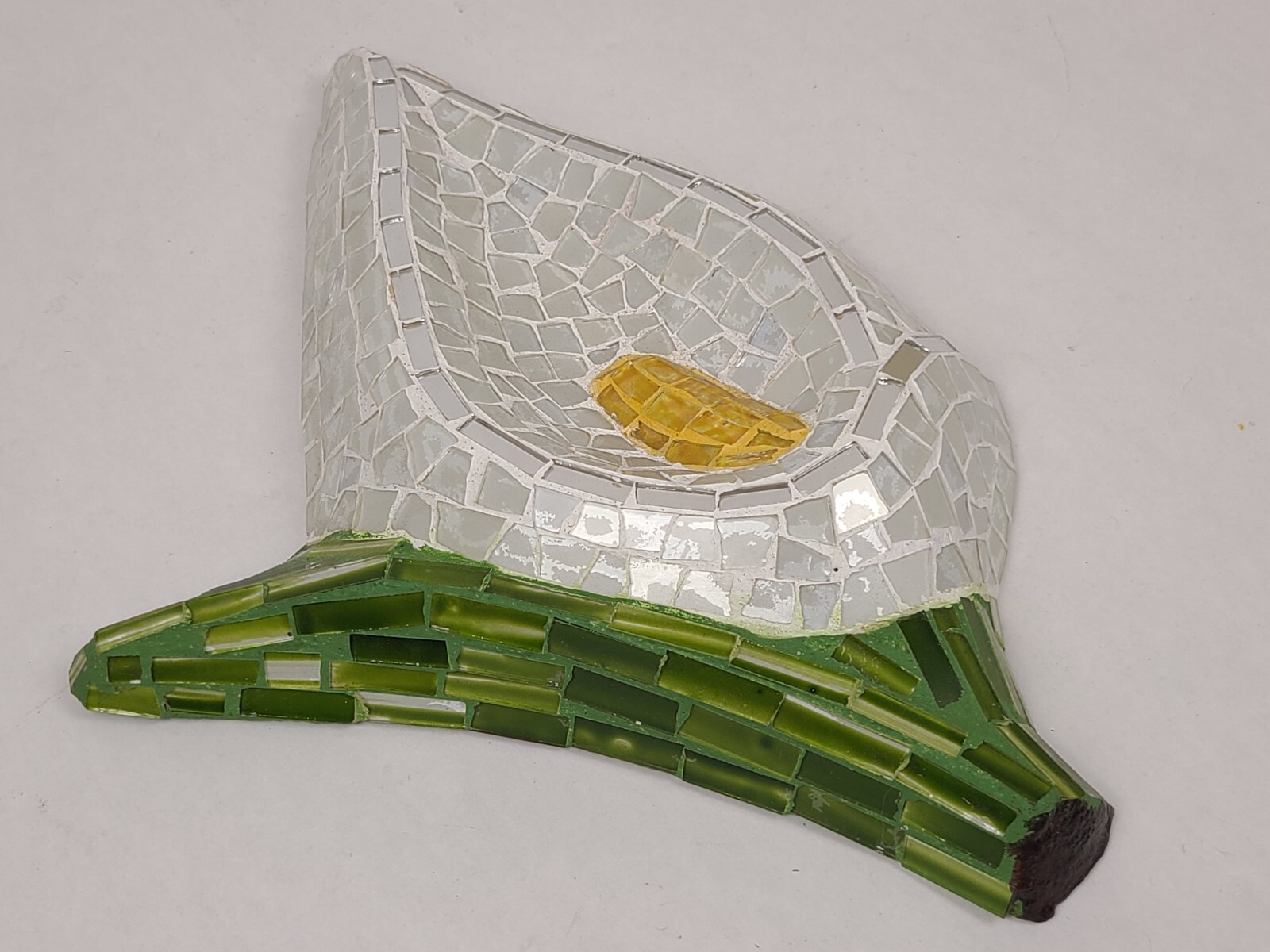 Handmade Mosaic Art Calla Lily Wall Hanger Decorative White Flower Floral Decor