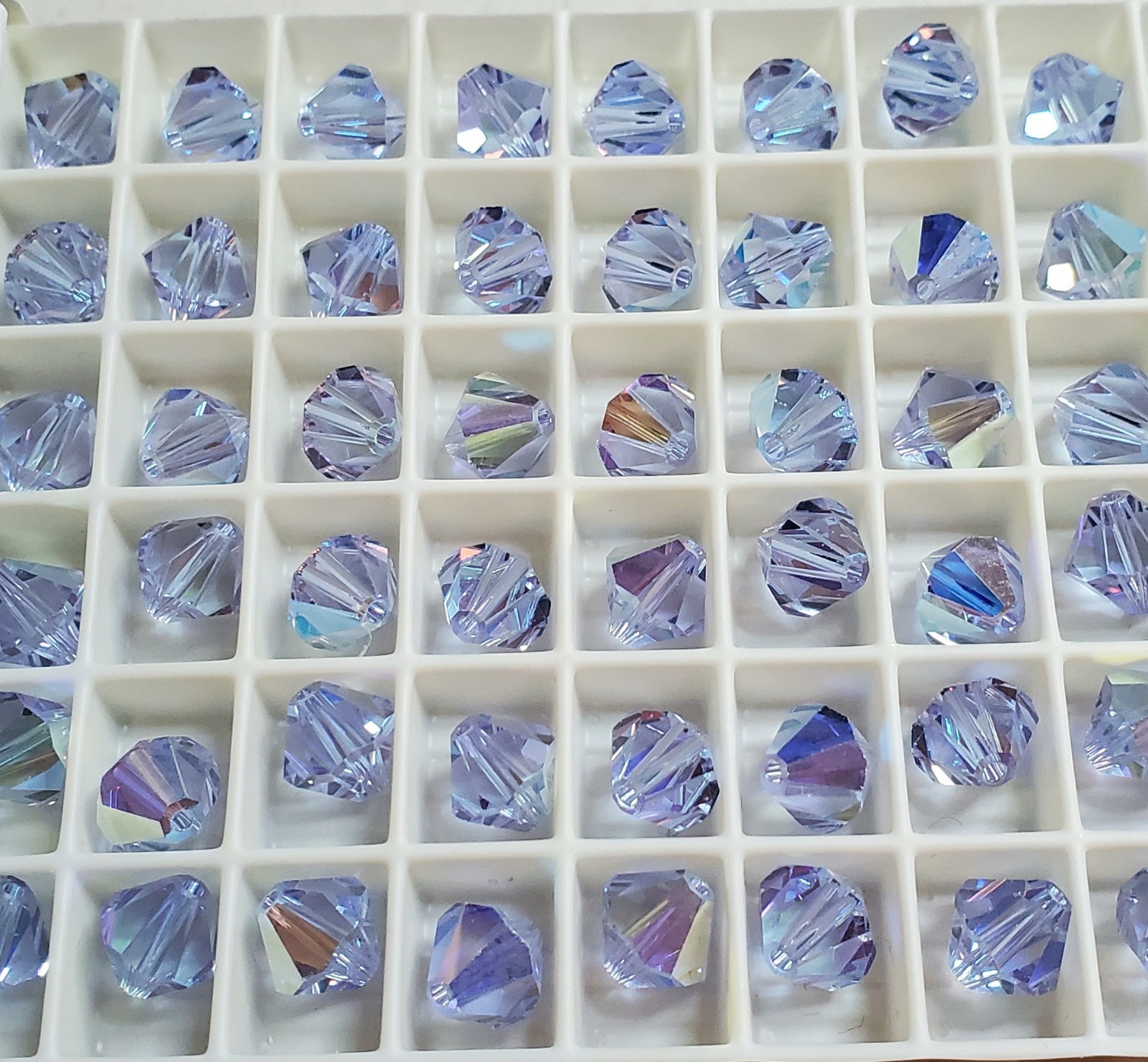 Vintage Swarovski 8mm Bicone beads Alexandrite AB (12pcs) Color Changing Rare