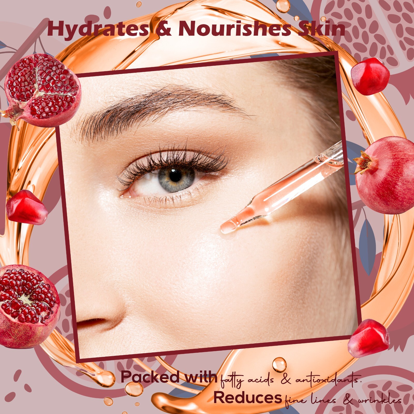 Pomegranate Seed Oil Unrefined 100% Pure Cold Pressed For Skin Face Hair