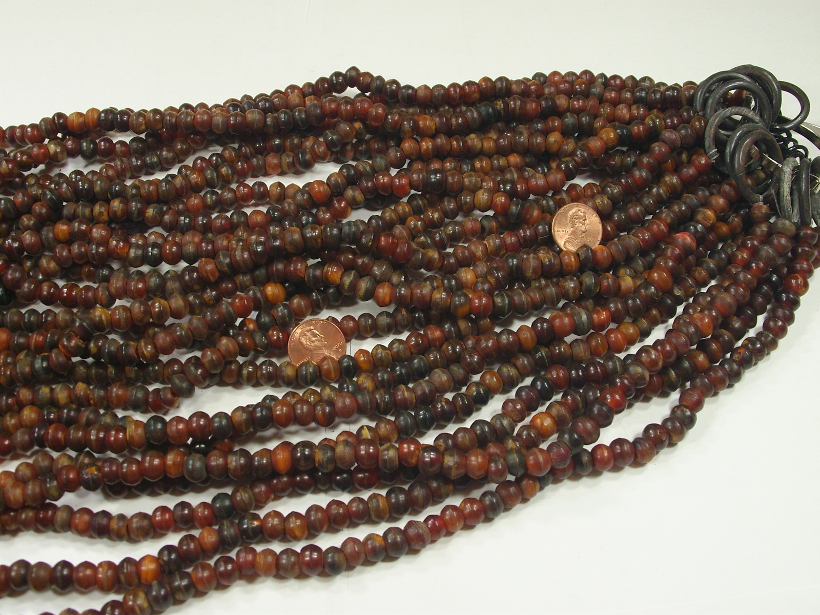 10 Strands 15″ (6mm x 8mm) India Handmade Horn Beads Wholesale Lot (ISR-1) ⭐