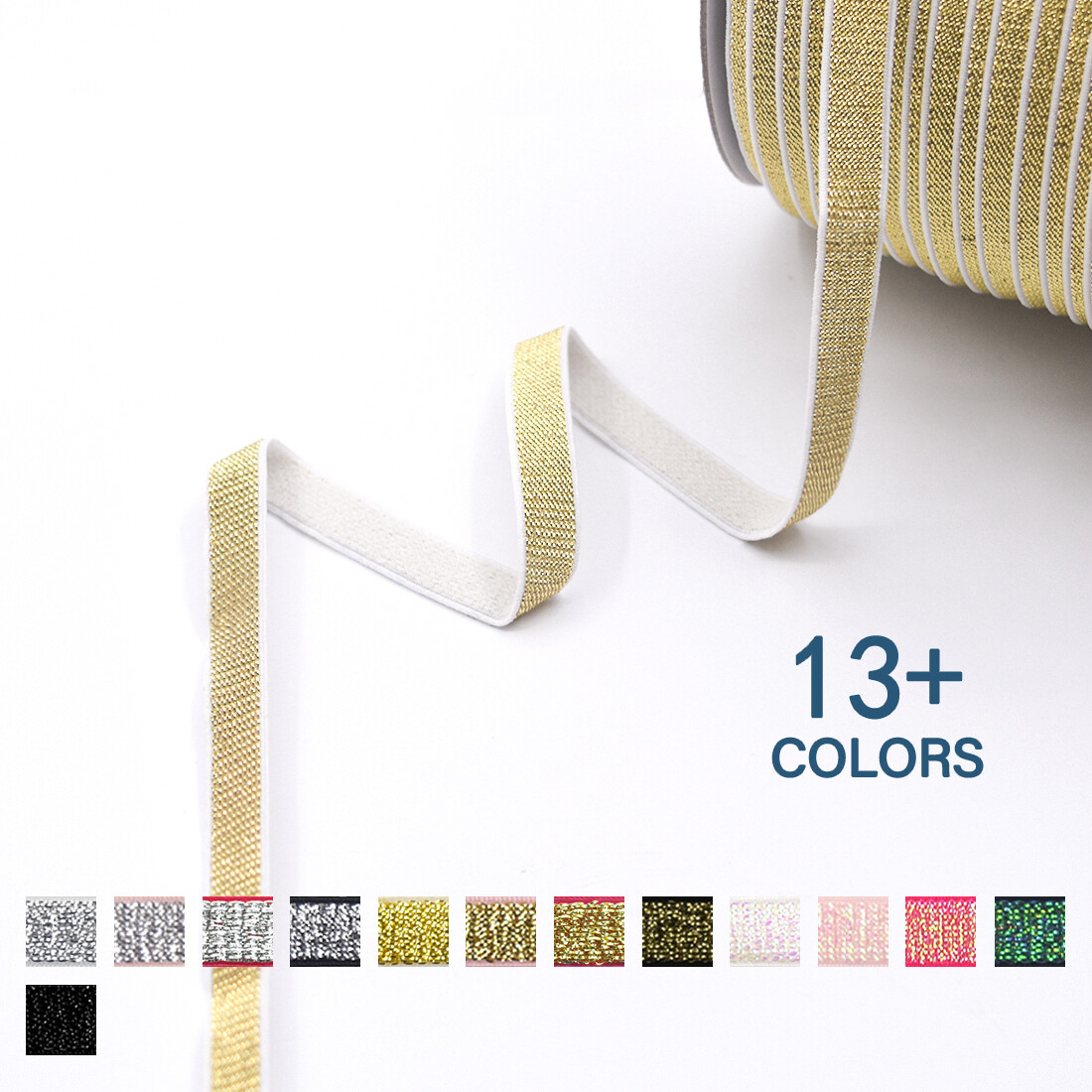 Metallic Glitter Bra Strap Elastic Band 3/8″ 10mm Lingerie Making 2 5 10 Yard