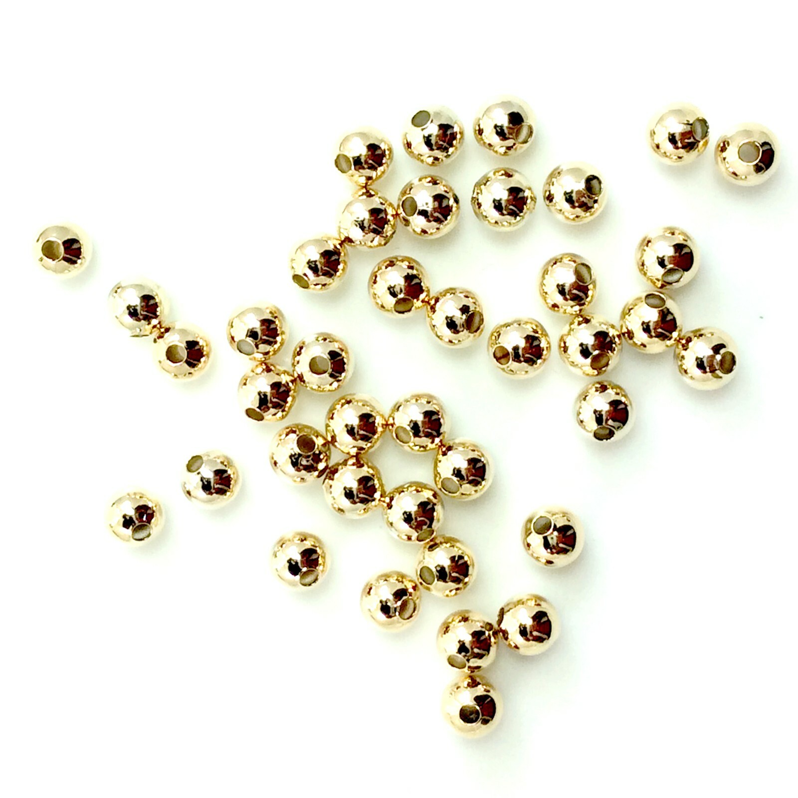Non Tarnish Light Gold Plated Round Ball bead Spacer Finding 2mm 3mm 4mm 5mm 6mm