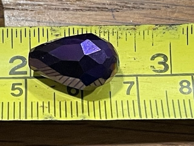 Czech Iridescent Purple Tear Drop or Pear Shape faceted Glass Bead jewelry