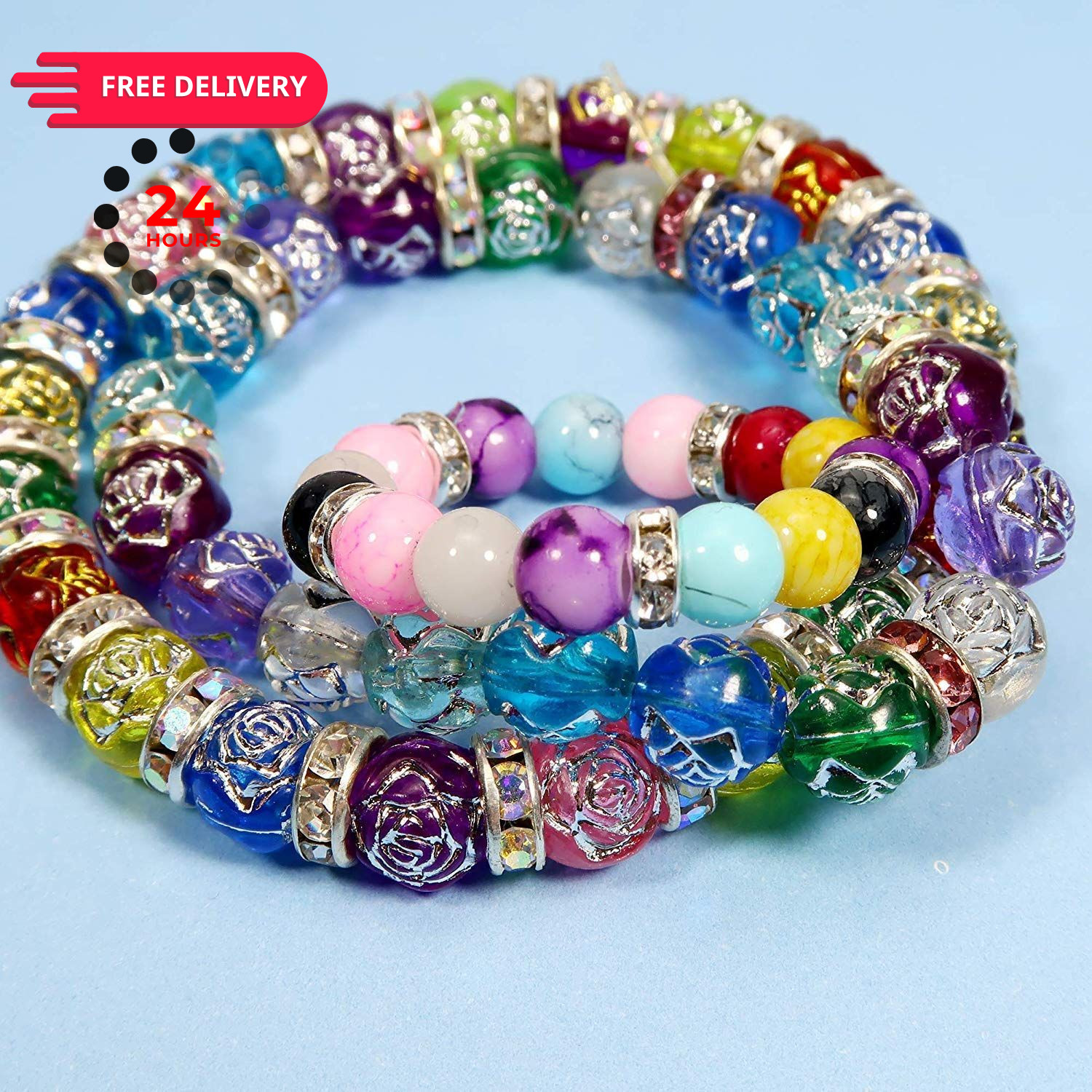 Allb 100Pcs Rondelle Spacer Beads 8mm Silver Plated Czech Crystal 8mm, silver