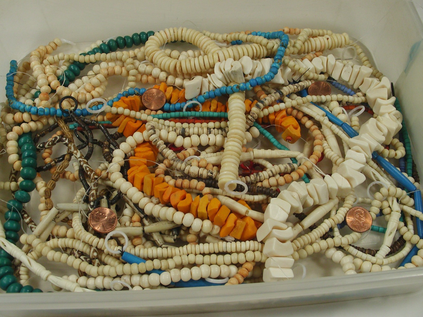 2 Pounds Assorted Shapes and Sizes India Water Buffalo Bone Beads Bulk (KRD-4) ⭐