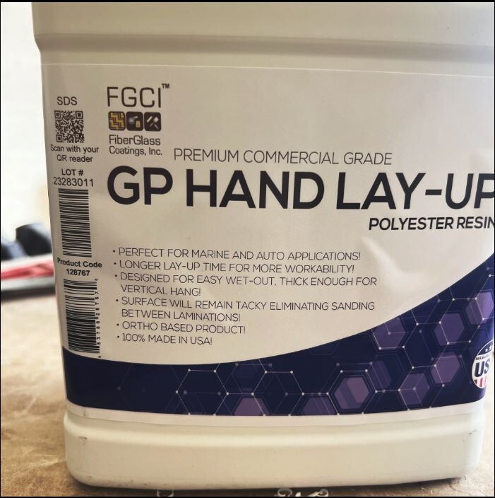 Polyester Laminating Fiberglass Resin GP Hand Layup Gallon Boat Marine & Auto