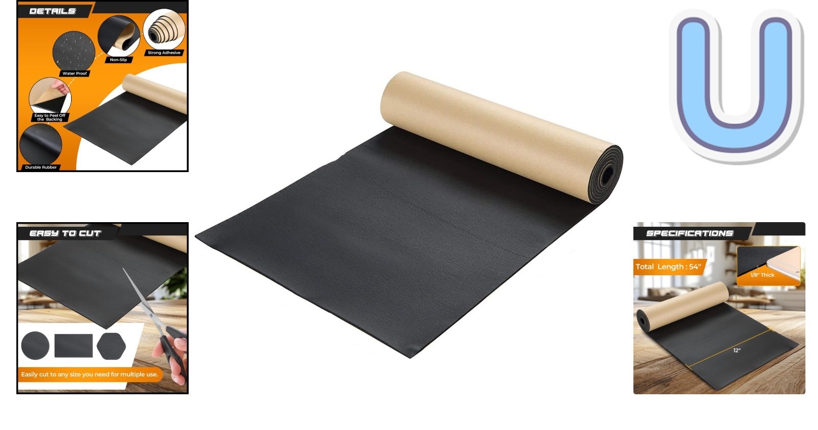 Versatile 1/8” Thick Neoprene Foam Sheet with Adhesive, Ideal for DIY & Crafts
