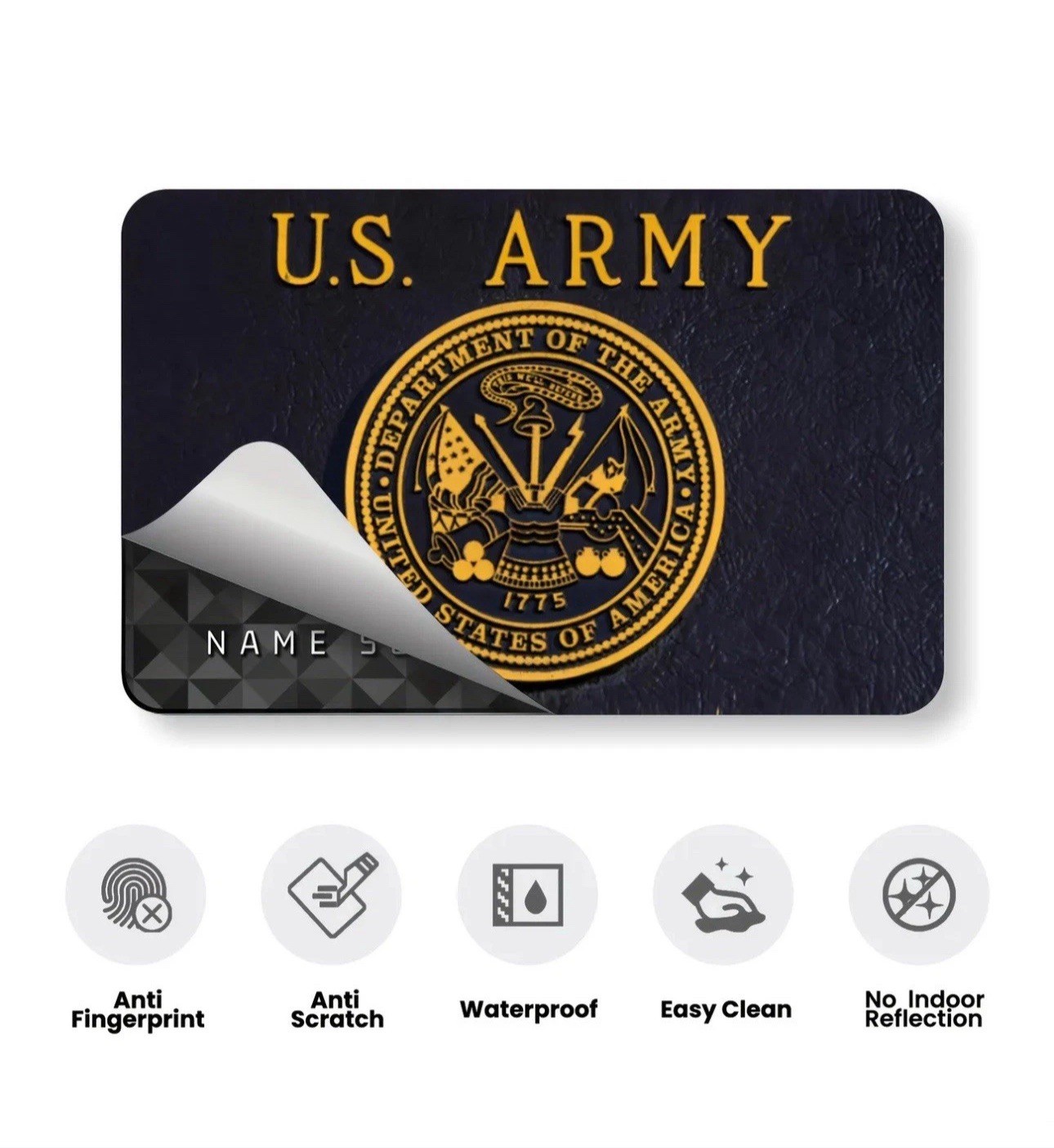 UNITED STATES US ARMY GOLD BLACK CREDIT DEBIT CARD SKIN STICKER 1PC
