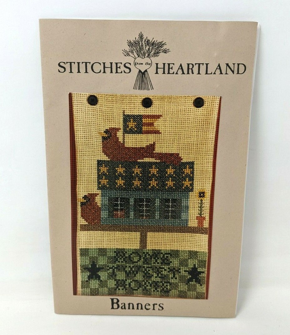 VTG Stitches From the Heartland Banner Home Tweet Home Cross Stitch Pattern SS21