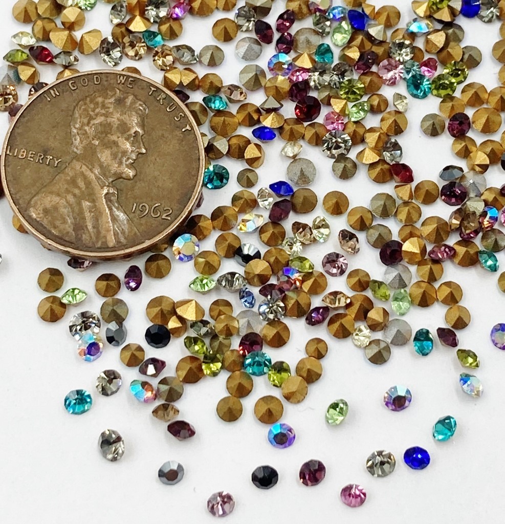 300 Vintage Preciosa Crystal 2mm. To 3mm. Tiny Rhinestones – Jewelry Repair J52