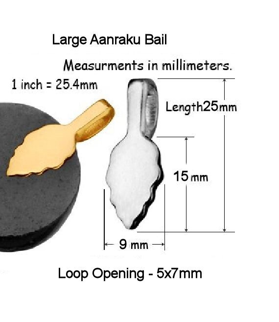 Bail, Aanraku, Sterling Silver Plated Bail 25x9mm Glue-on For Pendants 5 Large