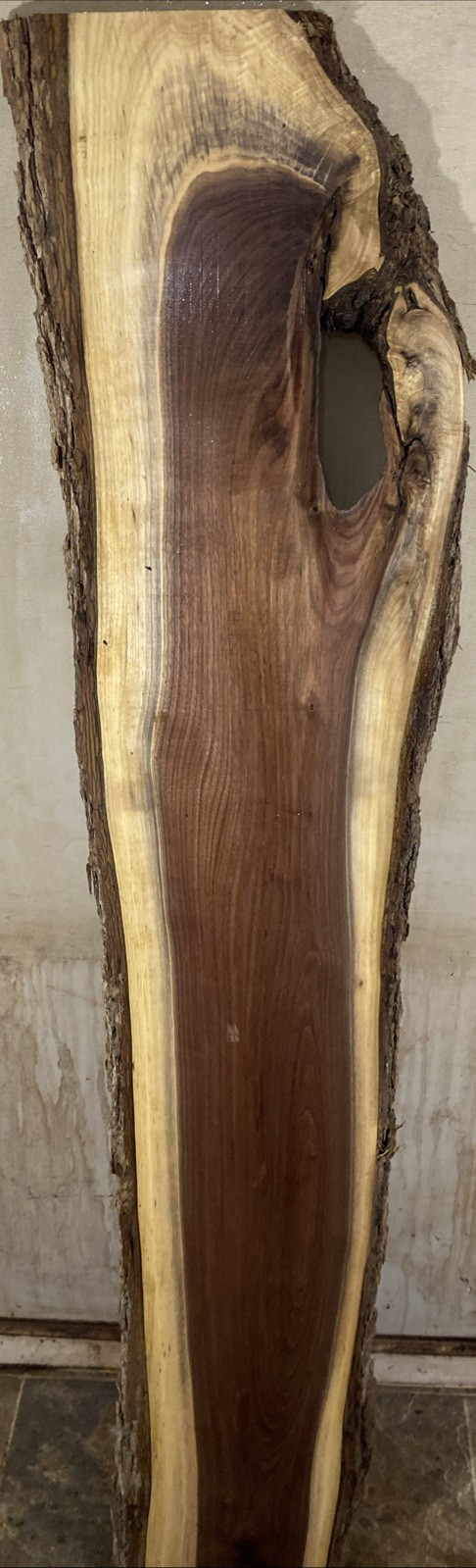 Live edge black walnut Wood slab kiln dried and planed 1”x10-13.5”x64”