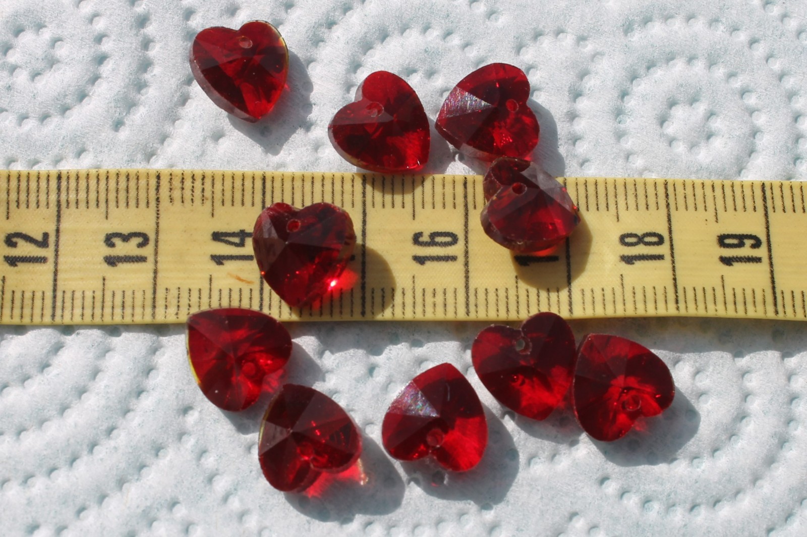 10x10mm Faceted Trans Dark Red Glass Crystal Heart Pendant, Charm Beads 10pcs